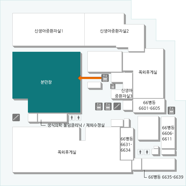 분만장은 신관 6층에 있습니다.